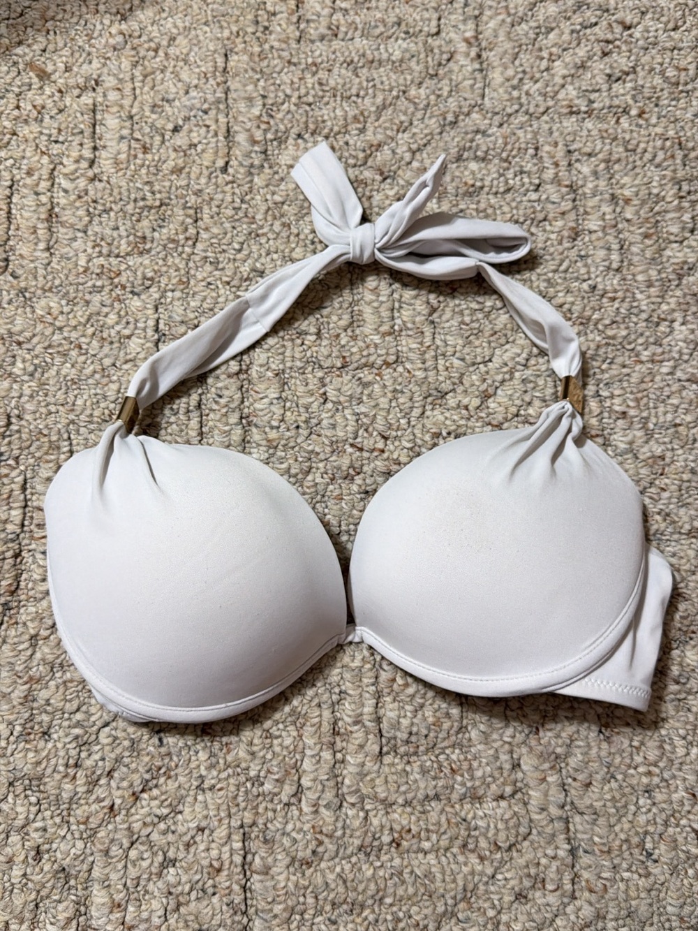 Halter Push-Up Bikini Top - White
